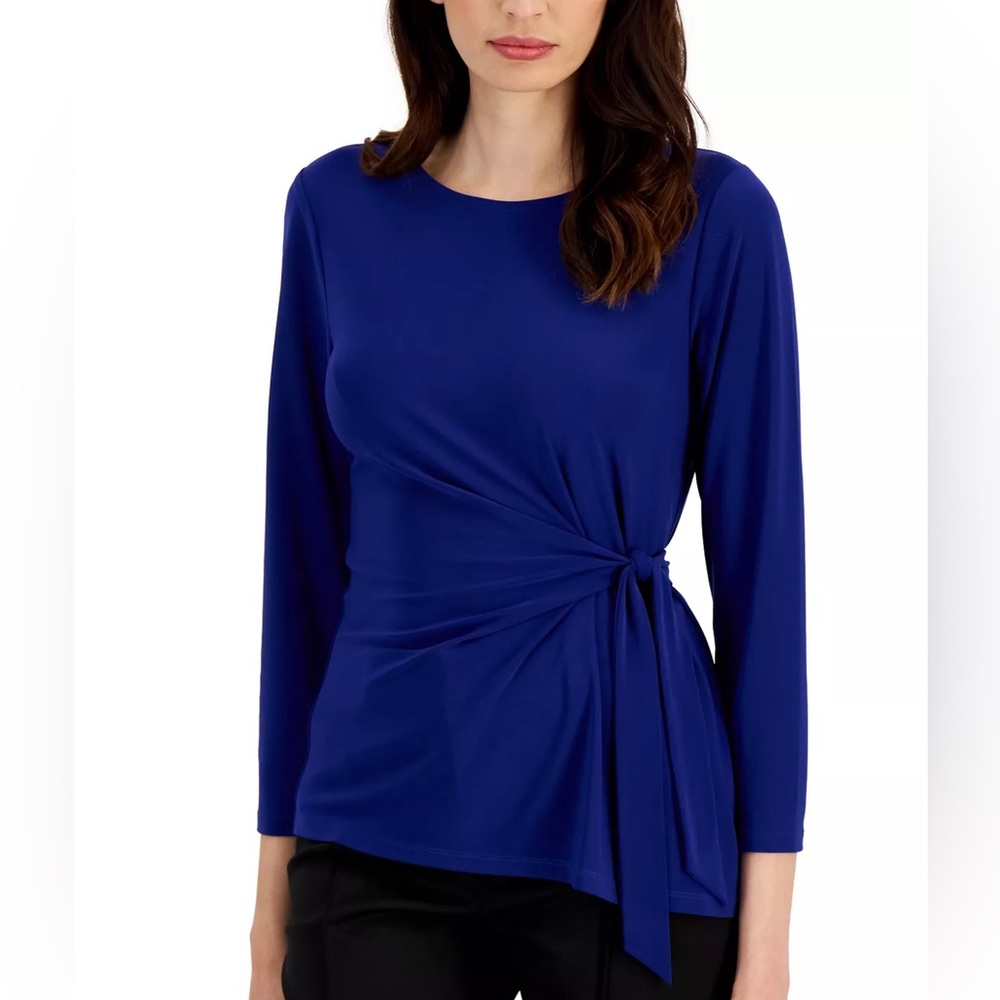 Kasper Side Tie Blouse